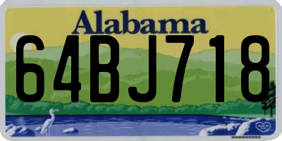 AL license plate 64BJ718