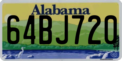 AL license plate 64BJ720