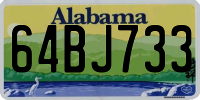 AL license plate 64BJ733