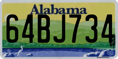 AL license plate 64BJ734
