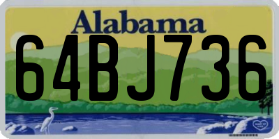 AL license plate 64BJ736