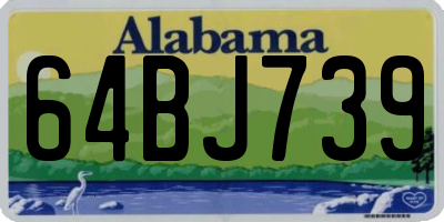 AL license plate 64BJ739