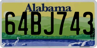 AL license plate 64BJ743
