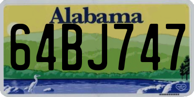 AL license plate 64BJ747