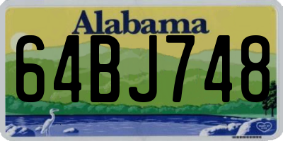 AL license plate 64BJ748