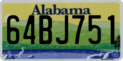 AL license plate 64BJ751