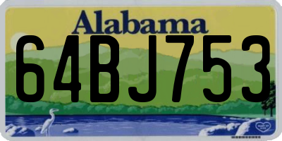 AL license plate 64BJ753
