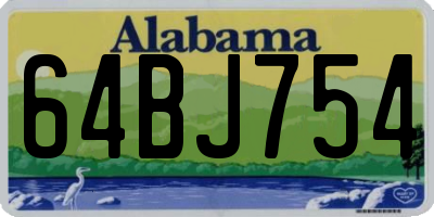 AL license plate 64BJ754