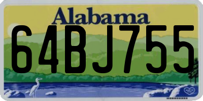 AL license plate 64BJ755