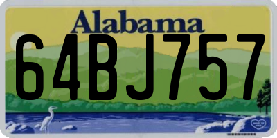 AL license plate 64BJ757