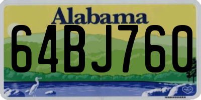 AL license plate 64BJ760