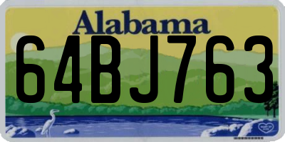 AL license plate 64BJ763
