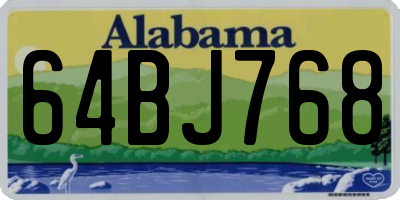 AL license plate 64BJ768