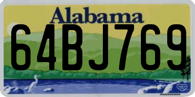 AL license plate 64BJ769