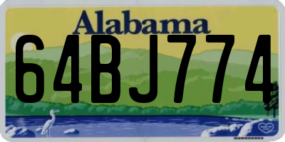 AL license plate 64BJ774