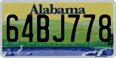 AL license plate 64BJ778