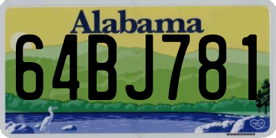 AL license plate 64BJ781