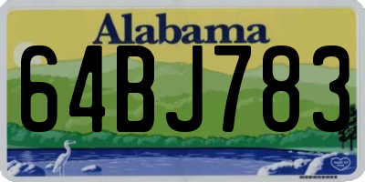 AL license plate 64BJ783