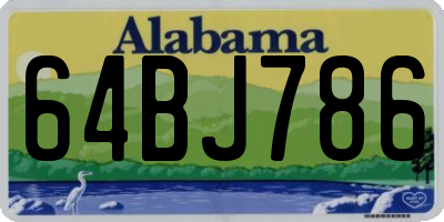 AL license plate 64BJ786