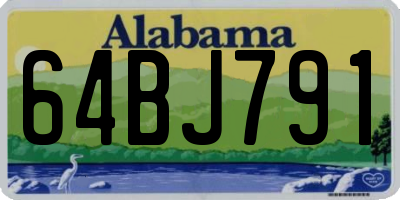 AL license plate 64BJ791