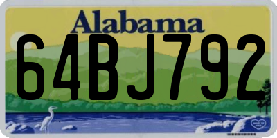 AL license plate 64BJ792