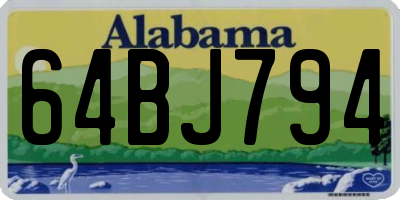 AL license plate 64BJ794
