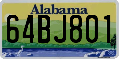 AL license plate 64BJ801