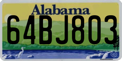 AL license plate 64BJ803