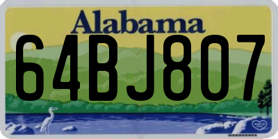 AL license plate 64BJ807
