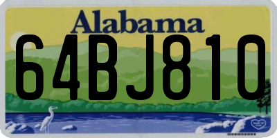AL license plate 64BJ810