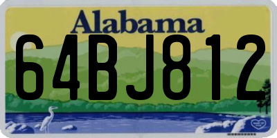 AL license plate 64BJ812