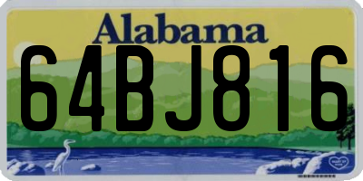 AL license plate 64BJ816