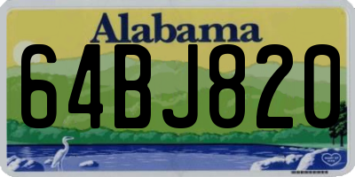AL license plate 64BJ820