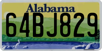 AL license plate 64BJ829