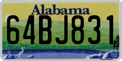 AL license plate 64BJ831