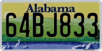 AL license plate 64BJ833