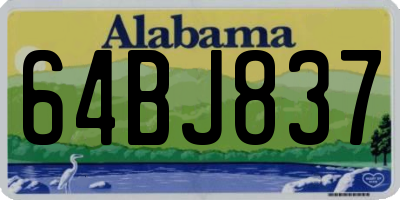 AL license plate 64BJ837