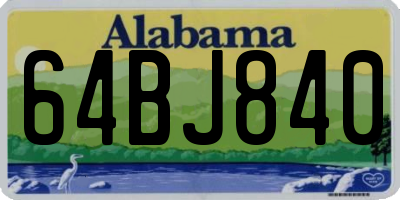 AL license plate 64BJ840
