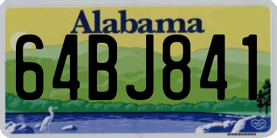 AL license plate 64BJ841