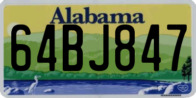 AL license plate 64BJ847