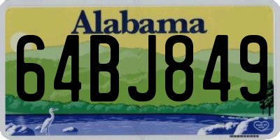 AL license plate 64BJ849