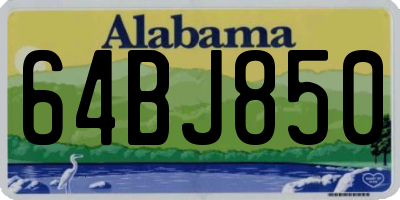 AL license plate 64BJ850