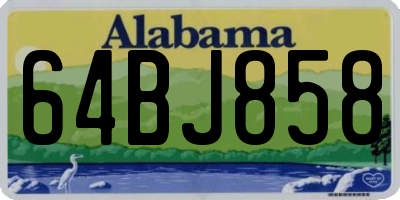 AL license plate 64BJ858