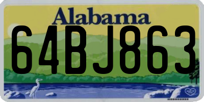 AL license plate 64BJ863