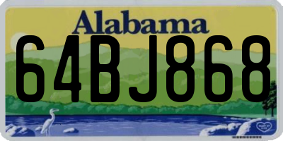 AL license plate 64BJ868