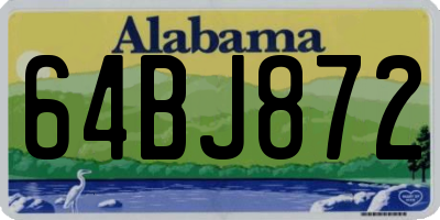 AL license plate 64BJ872