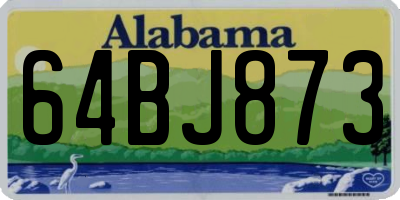 AL license plate 64BJ873