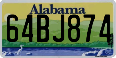 AL license plate 64BJ874