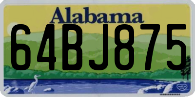 AL license plate 64BJ875