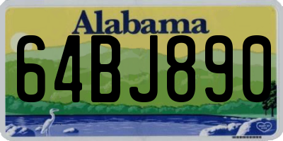 AL license plate 64BJ890